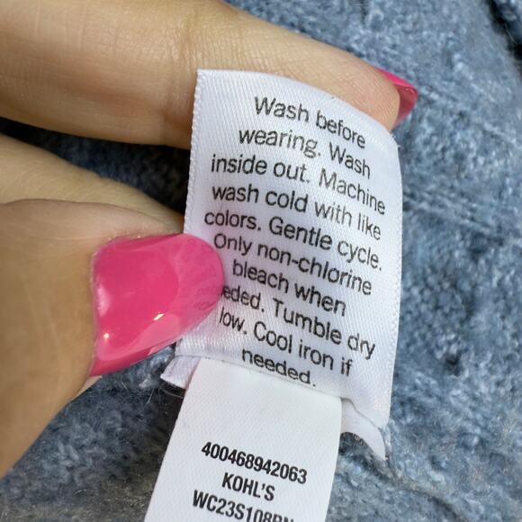 Croft & Barrow blue sz. XL open cardigan , soft, cable, casual #4212 - Picture 8 of 11